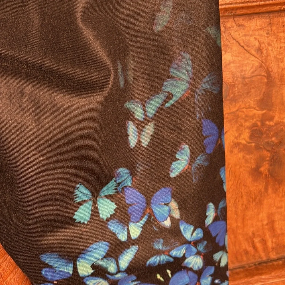 Alo Yoga Gypset Goddess Blue Butterfly Leggings Sz S